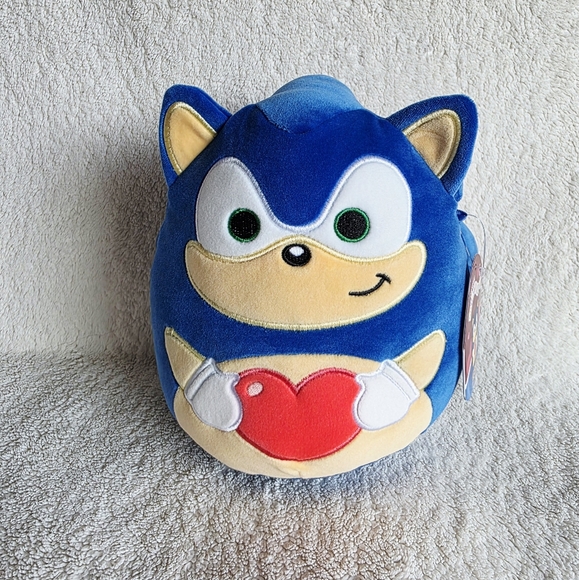 NWT Squishmallows 8" Valentine's Day Sonic the Hedgehog & Knuckles Holding Heart - Picture 7 of 11